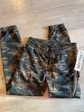 Ring of Fire Kids' Camouflage Joggers in Olive & Brown